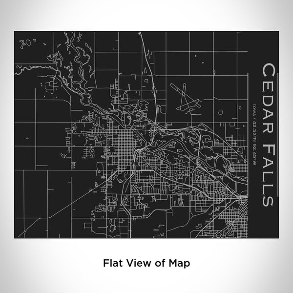 Cedar Falls - Iowa Map Bottle with Bamboo Top in Matte Black