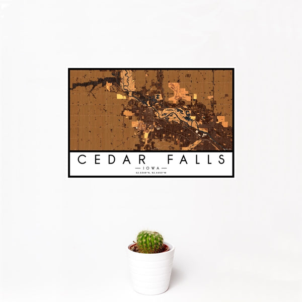 Cedar Falls - Iowa Map Print in Ember