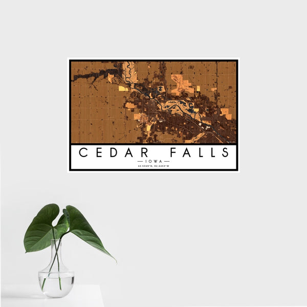 Cedar Falls - Iowa Map Print in Ember