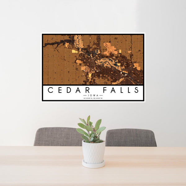 Cedar Falls - Iowa Map Print in Ember