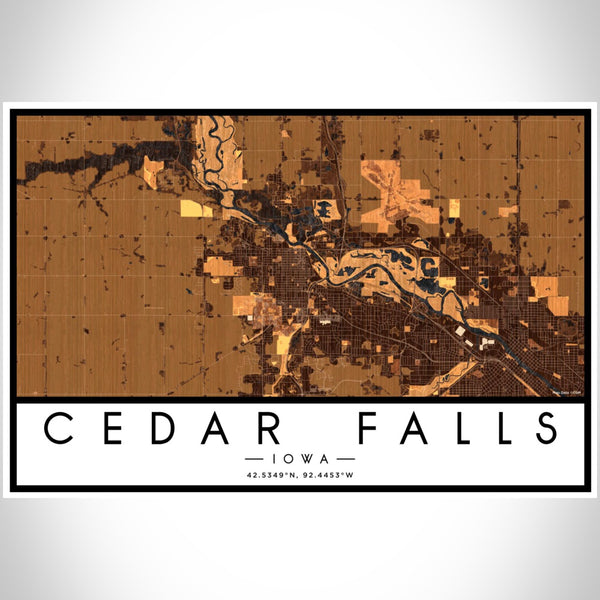 Cedar Falls - Iowa Map Print in Ember