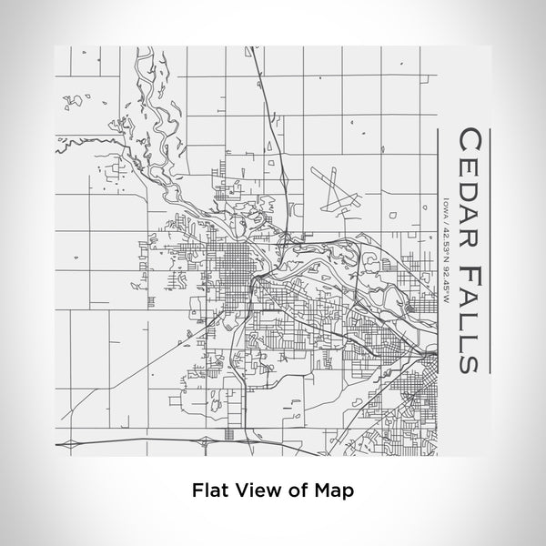 Rendered View of Cedar Falls Iowa Map Engraving on 17oz Stainless Steel Insulated Tumbler in White