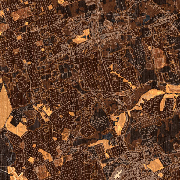 Cedar Park - Texas Map Print in Ember