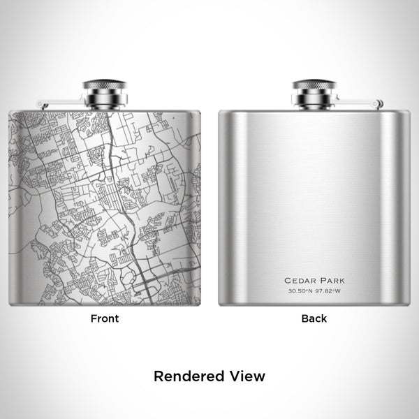 Cedar Park - Texas Map Hip Flask