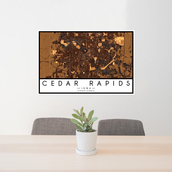 Cedar Rapids - Iowa Map Print in Ember