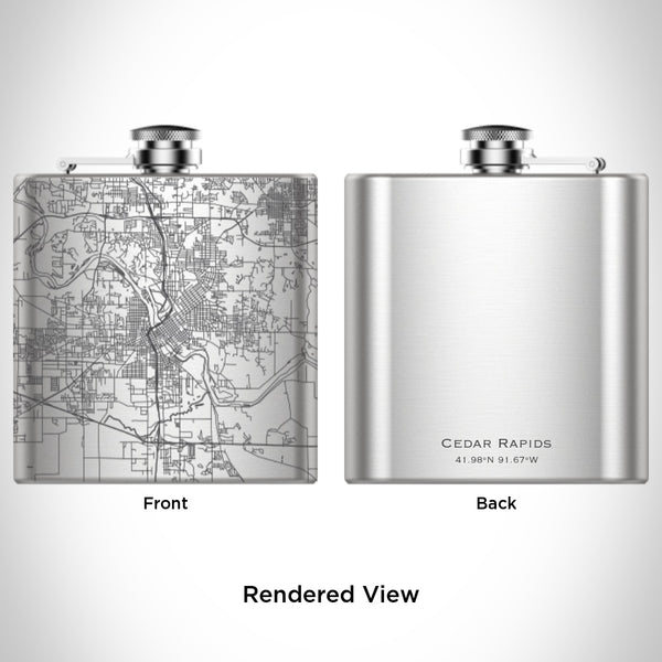 Cedar Rapids - Iowa Map Hip Flask