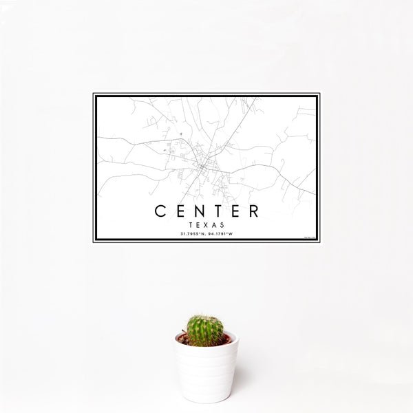 Center - Texas Classic Map Print
