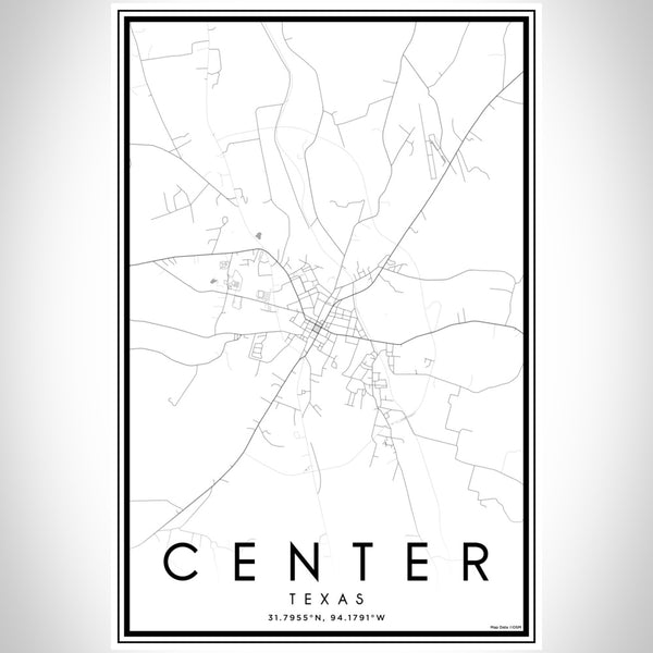 Center - Texas Classic Map Print