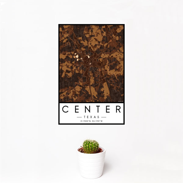 Center - Texas Map Print in Ember