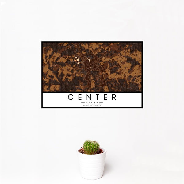 Center - Texas Map Print in Ember