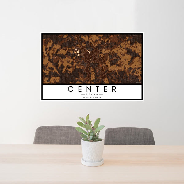 Center - Texas Map Print in Ember