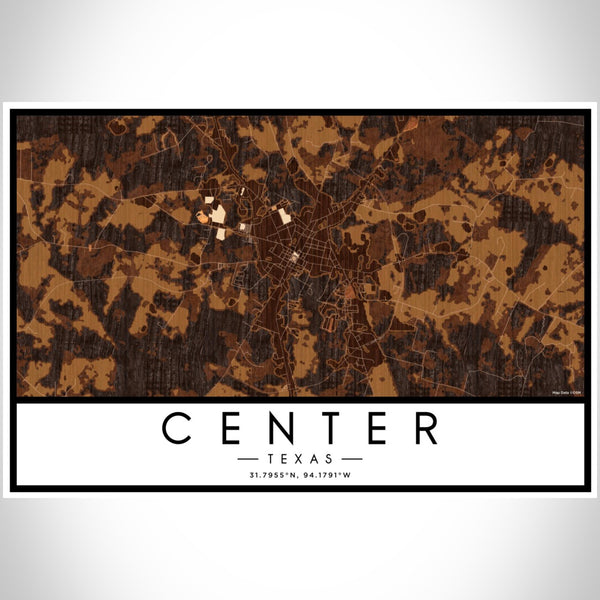 Center - Texas Map Print in Ember