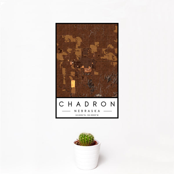 Chadron - Nebraska Map Print in Ember