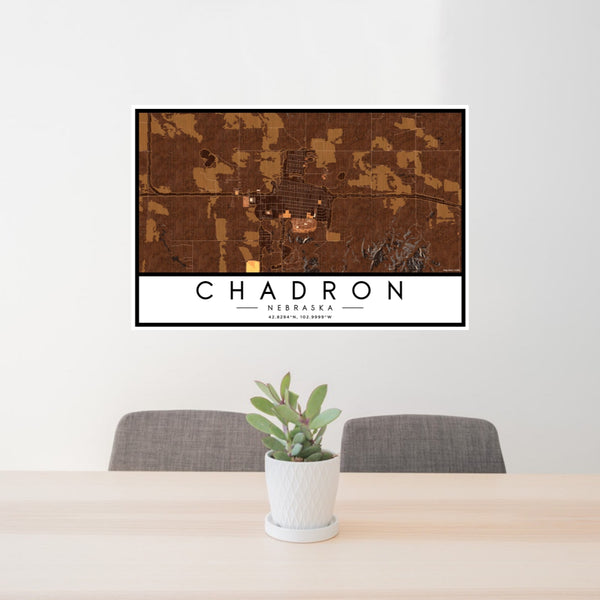 Chadron - Nebraska Map Print in Ember