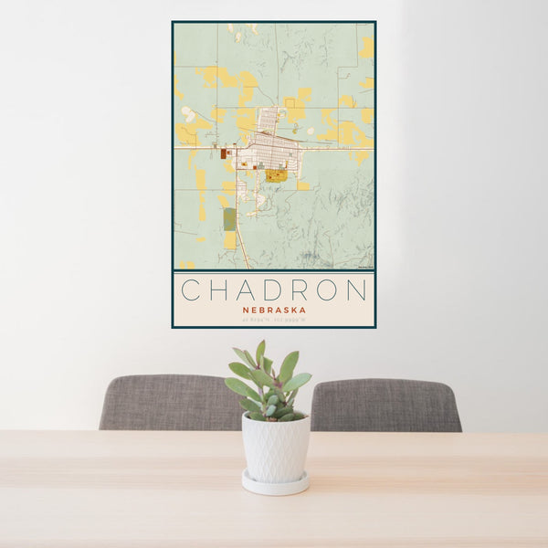 Chadron - Nebraska Map Print in Woodblock