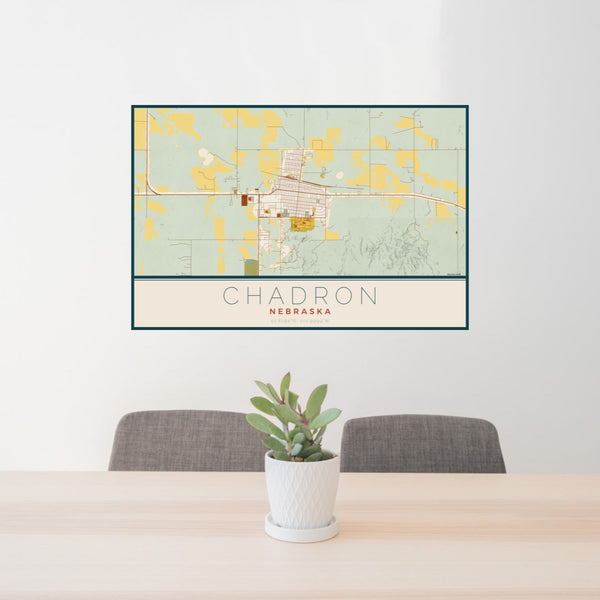 Chadron - Nebraska Map Print in Woodblock