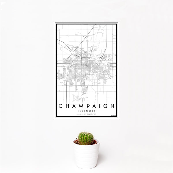 Champaign - Illinois Classic Map Print