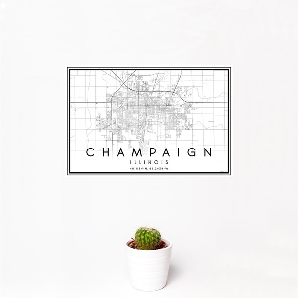 Champaign - Illinois Classic Map Print