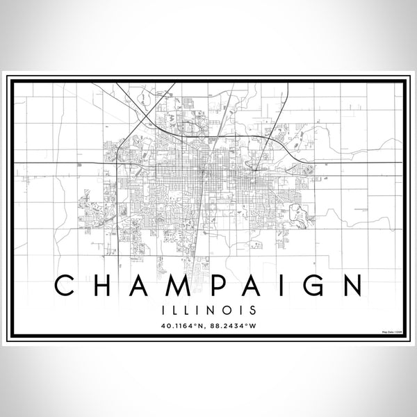 Champaign - Illinois Classic Map Print
