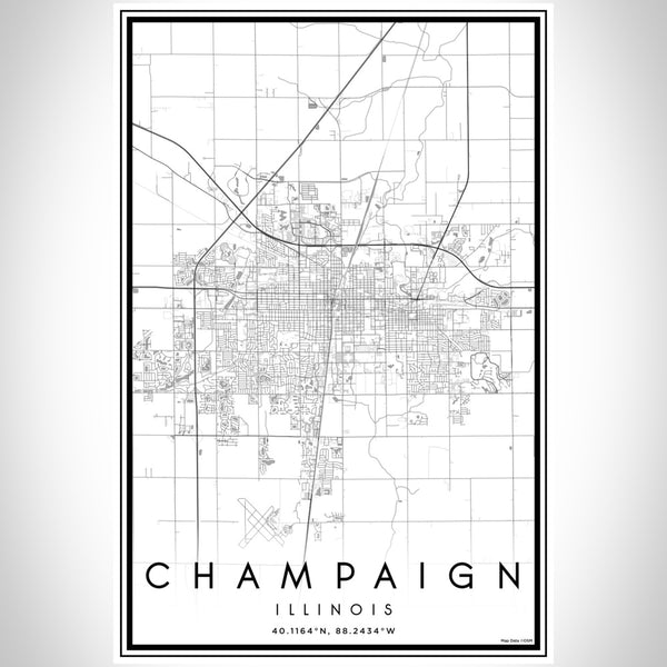 Champaign - Illinois Classic Map Print