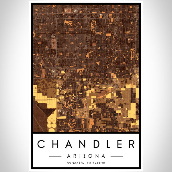 Chandler - Arizona Map Print in Ember