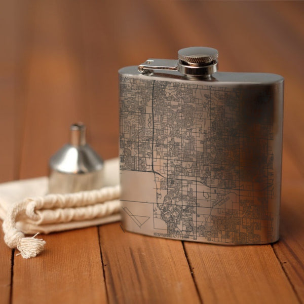 Chandler - Arizona Map Hip Flask