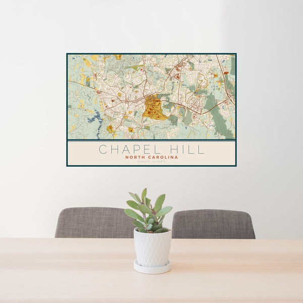 Chapel Hill - North Carolina Map Print in Woodblock