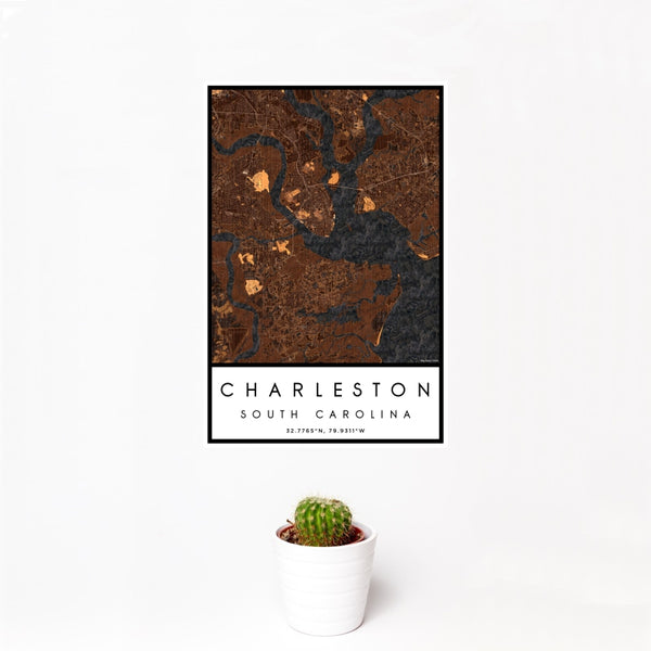 Charleston - South Carolina Map Print in Ember