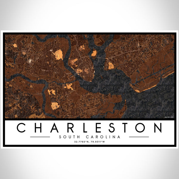 Charleston - South Carolina Map Print in Ember