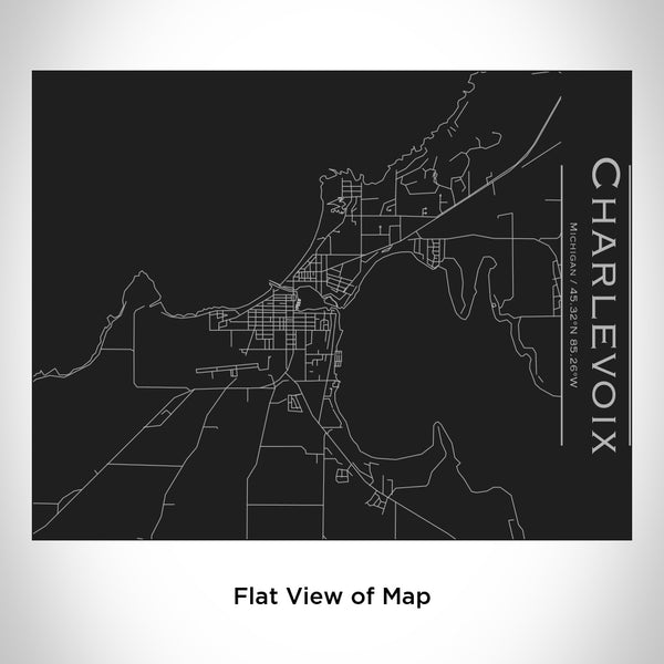 Charlevoix - Michigan Map Bottle with Bamboo Top in Matte Black