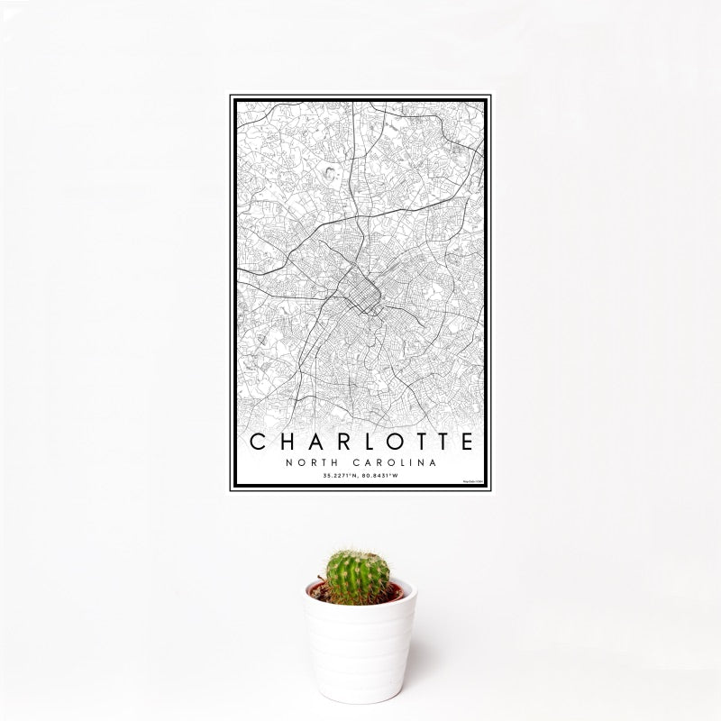 Charlotte - North Carolina Classic Map Print