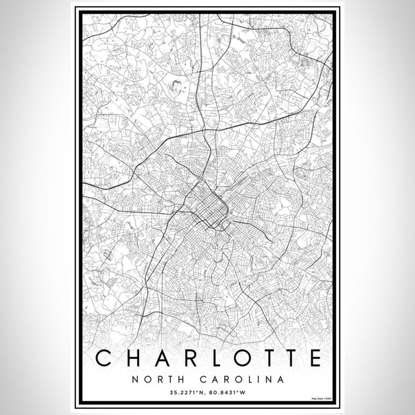 Charlotte - North Carolina Classic Map Print