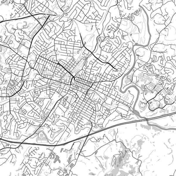 Charlottesville - Virginia Classic Map Print