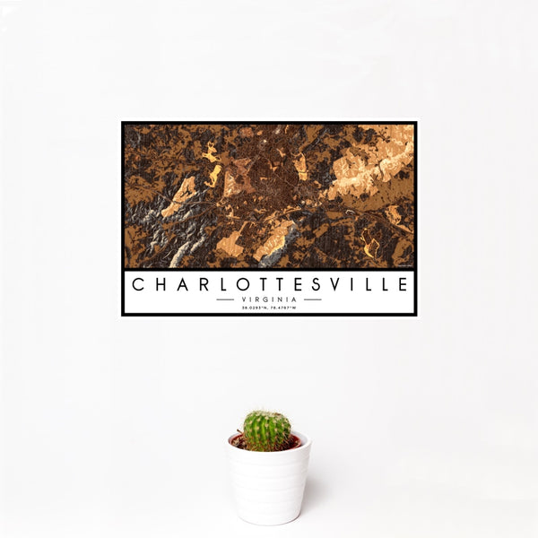 Charlottesville - Virginia Map Print in Ember