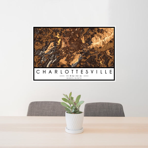 Charlottesville - Virginia Map Print in Ember