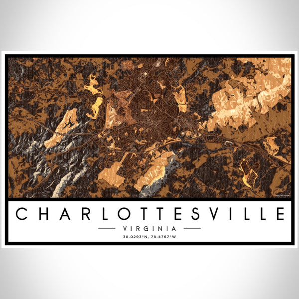 Charlottesville - Virginia Map Print in Ember