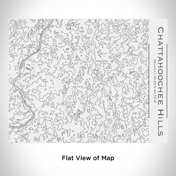 Rendered View of Chattahoochee Hills Georgia Map Engraving on 20oz Stainless Steel Insulated Bottle with Bamboo Top in White