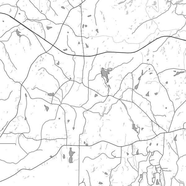 Chattahoochee Hills Georgia Map Print in Classic Style Zoomed In Close Up Showing Details