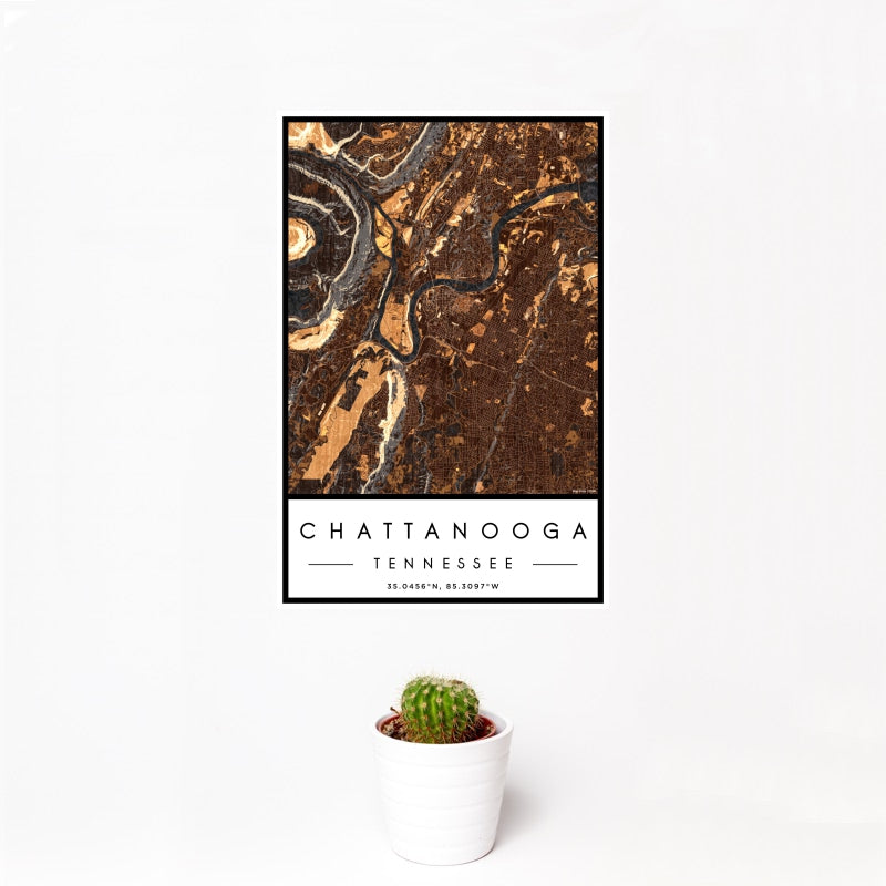 Chattanooga - Tennessee Map Print in Ember