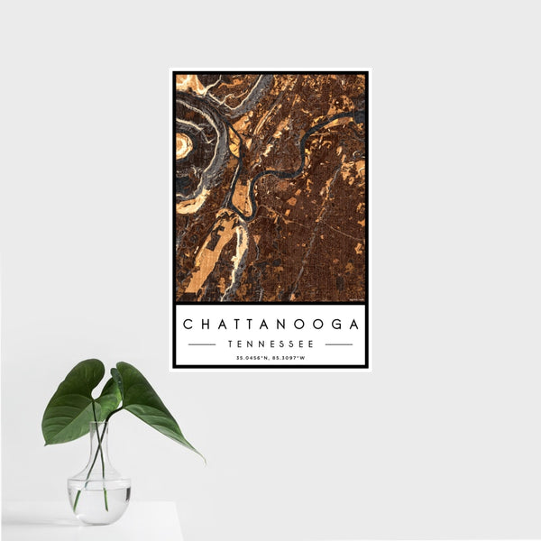 Chattanooga - Tennessee Map Print in Ember