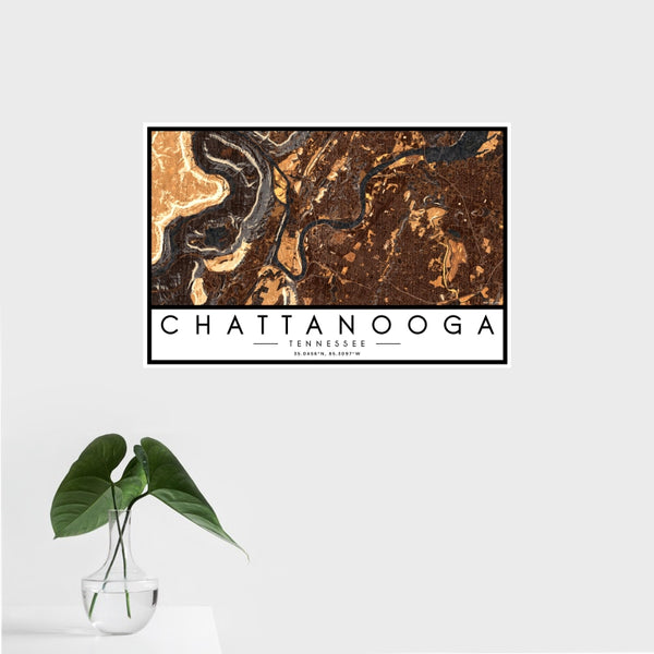 Chattanooga - Tennessee Map Print in Ember