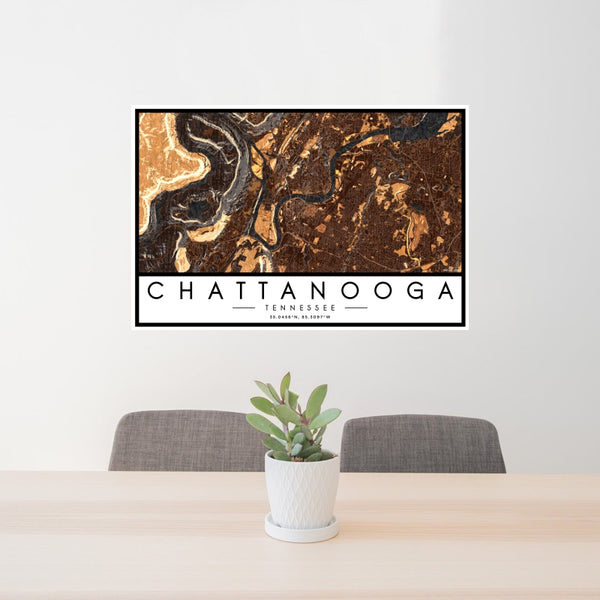 Chattanooga - Tennessee Map Print in Ember