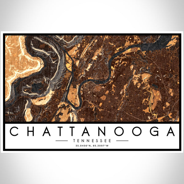 Chattanooga - Tennessee Map Print in Ember