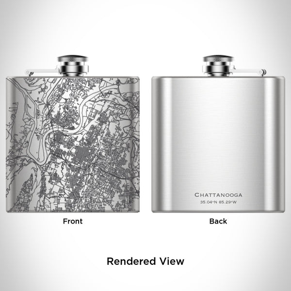 Chattanooga - Tennessee Map Hip Flask
