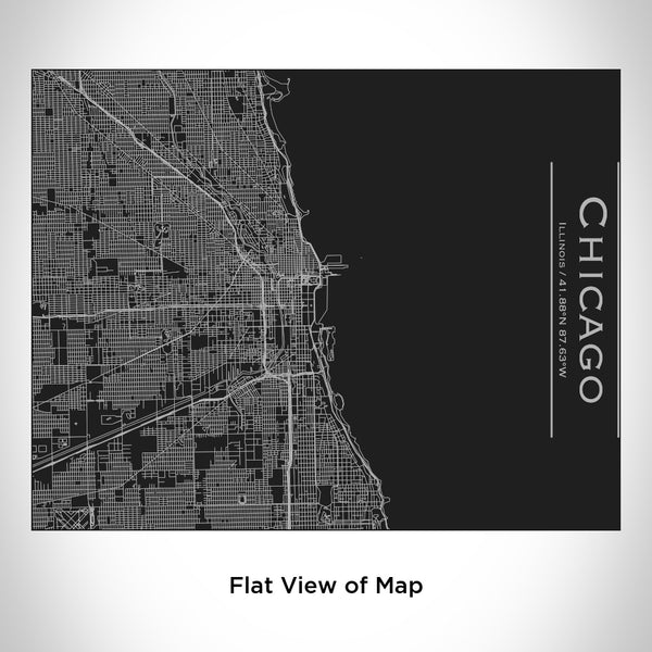Chicago - Illinois Map Bottle with Bamboo Top in Matte Black