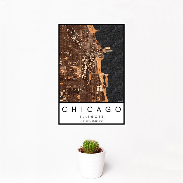 Chicago - Illinois Map Print in Ember