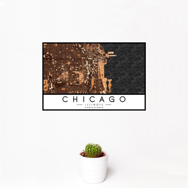 Chicago - Illinois Map Print in Ember