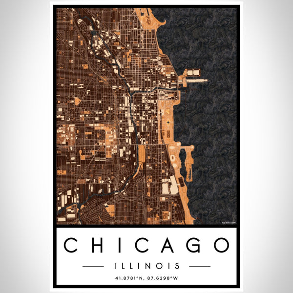 Chicago - Illinois Map Print in Ember