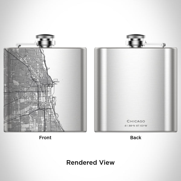Chicago - Illinois Map Hip Flask