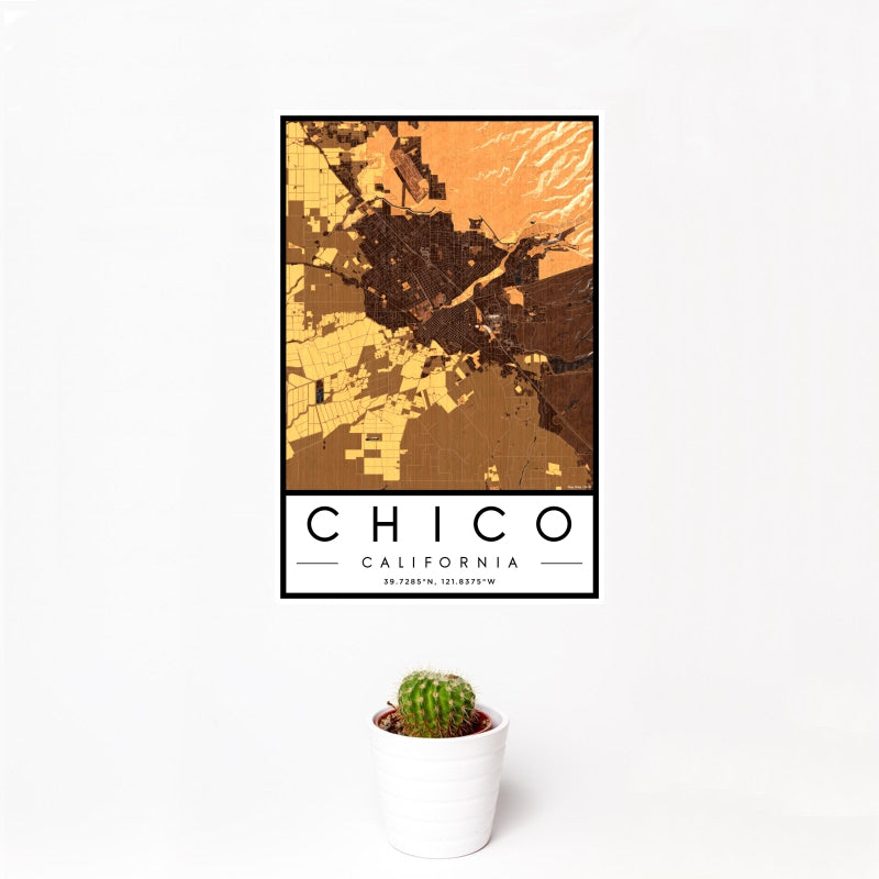 Chico - California Map Print in Ember